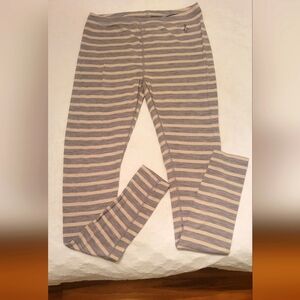 Smartwool womens long johns size large grey and white striped